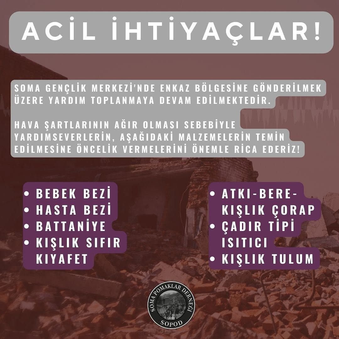 Deprem yardım organizasyonu