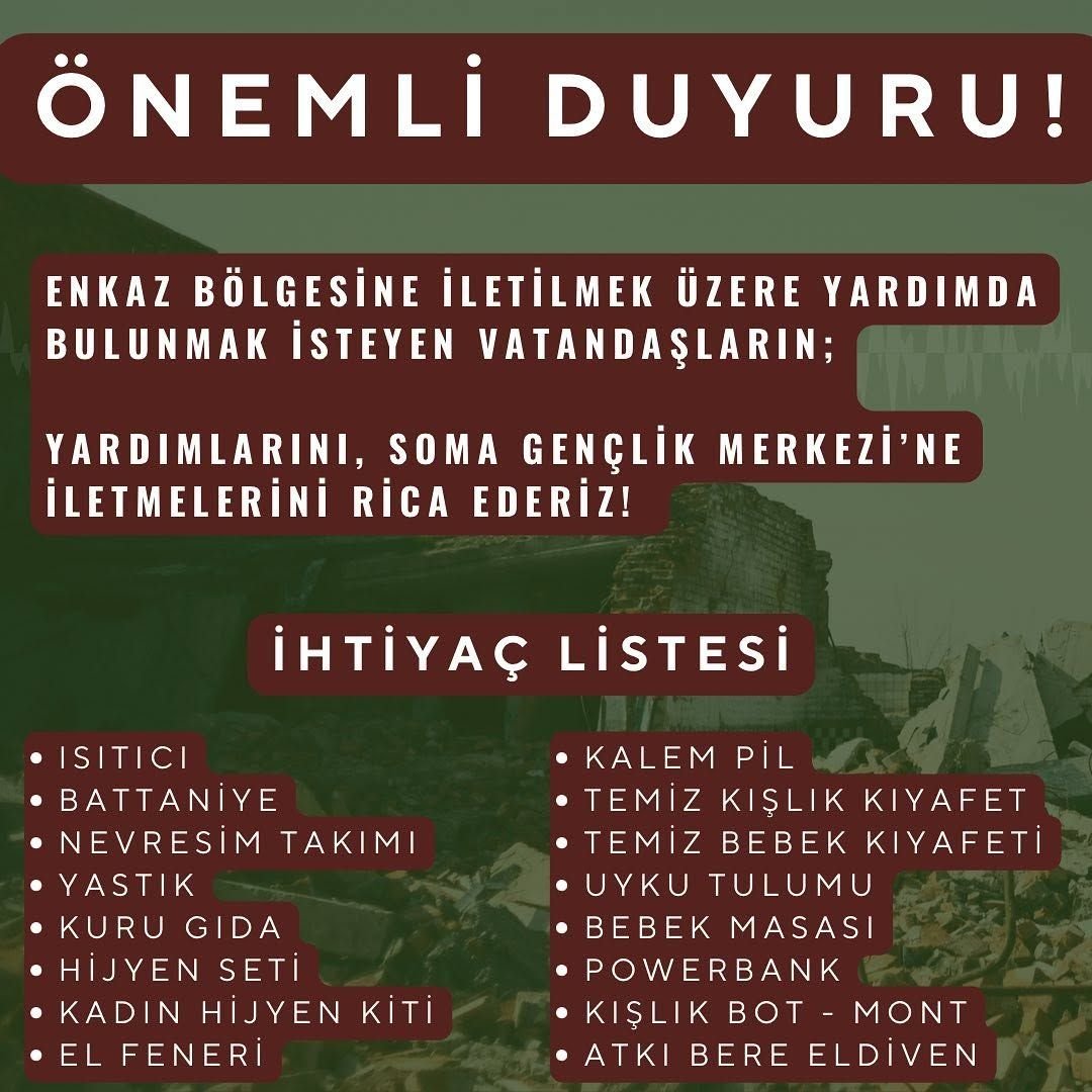 Deprem yardım organizasyonu